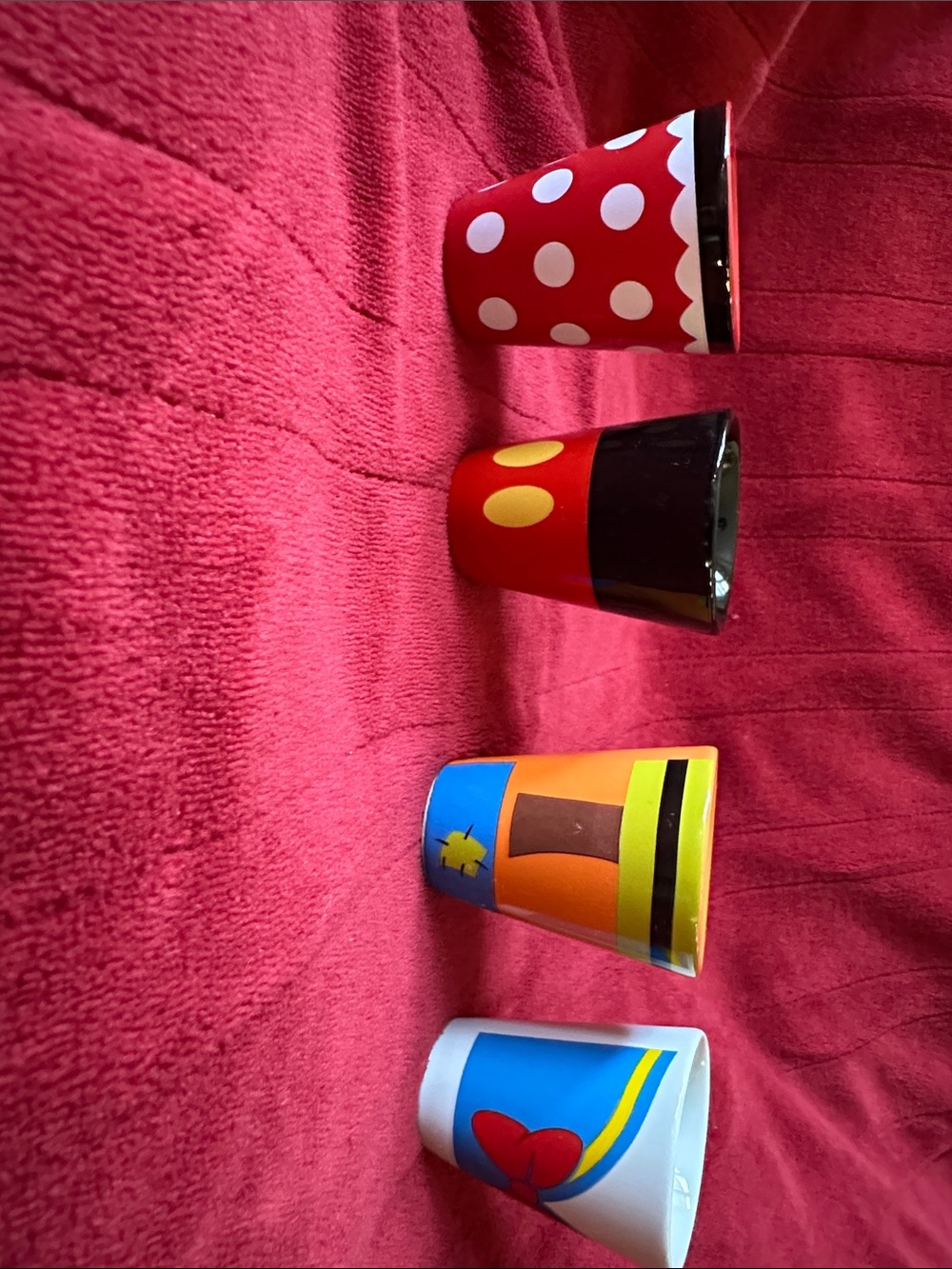 Colorful Cartoon-Themed Ceramic Shot Glasses - Set of 4